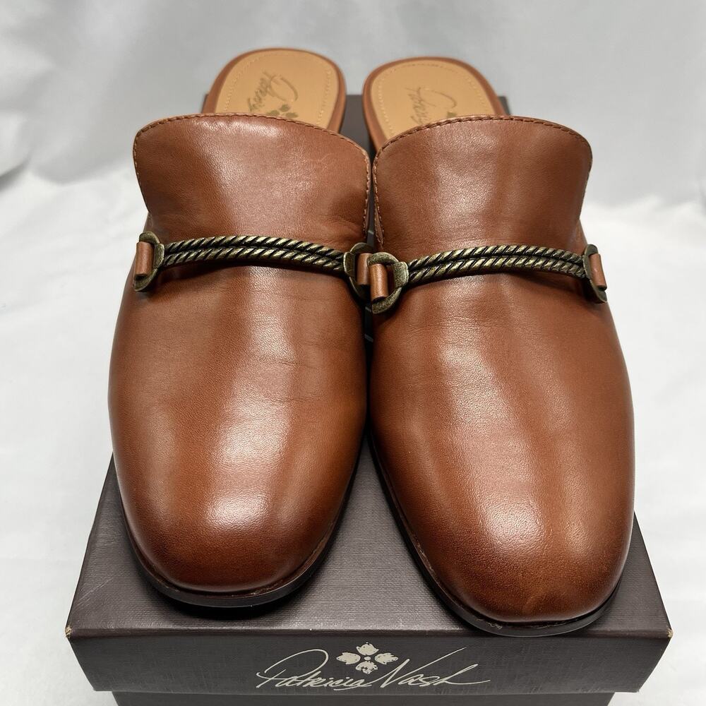 Patricia Nash Tilly Leather Mules New With Box Size 10 Chain horse bit detail - Picture 2 of 14